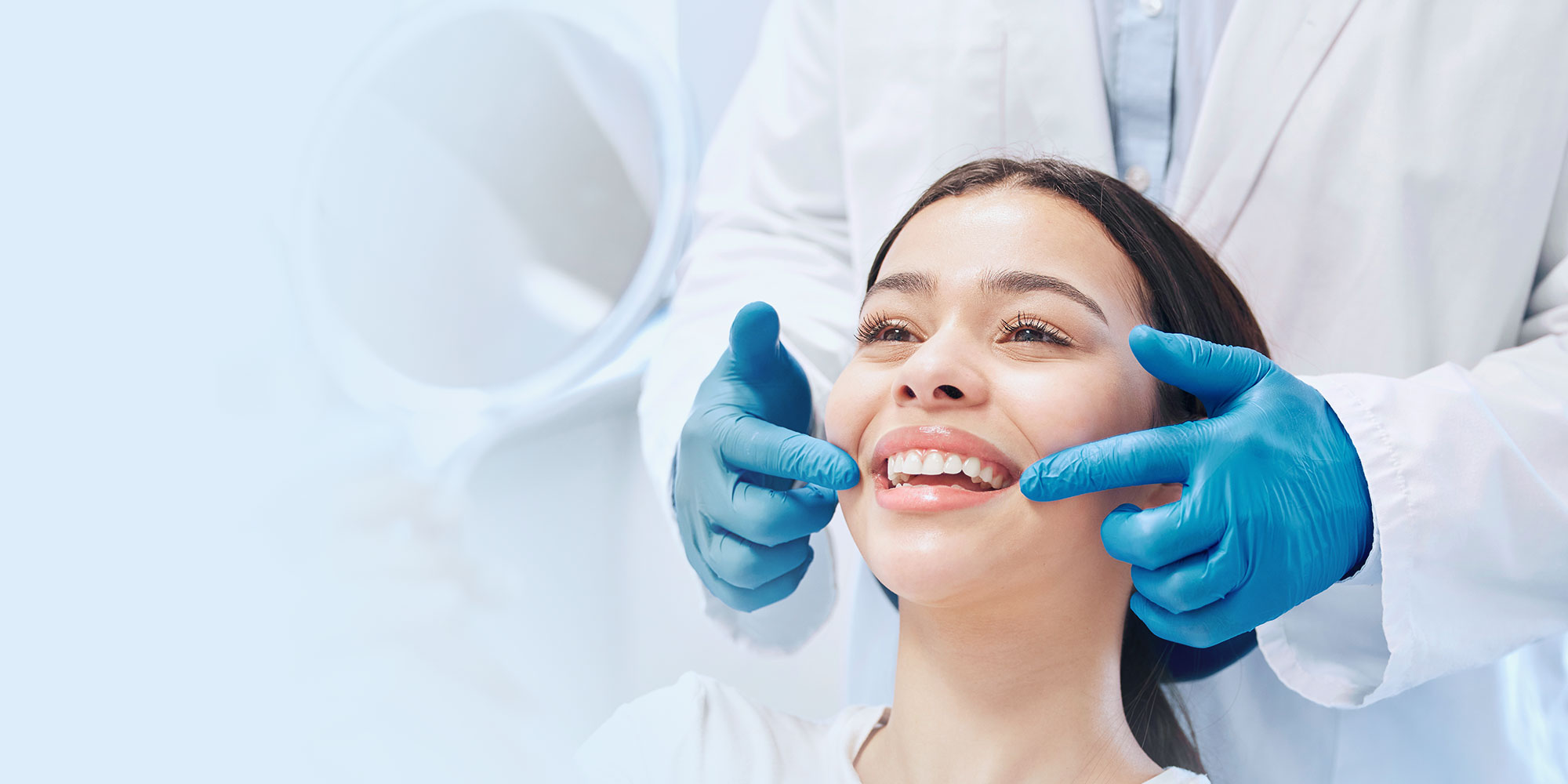 dental patient looking at new smile