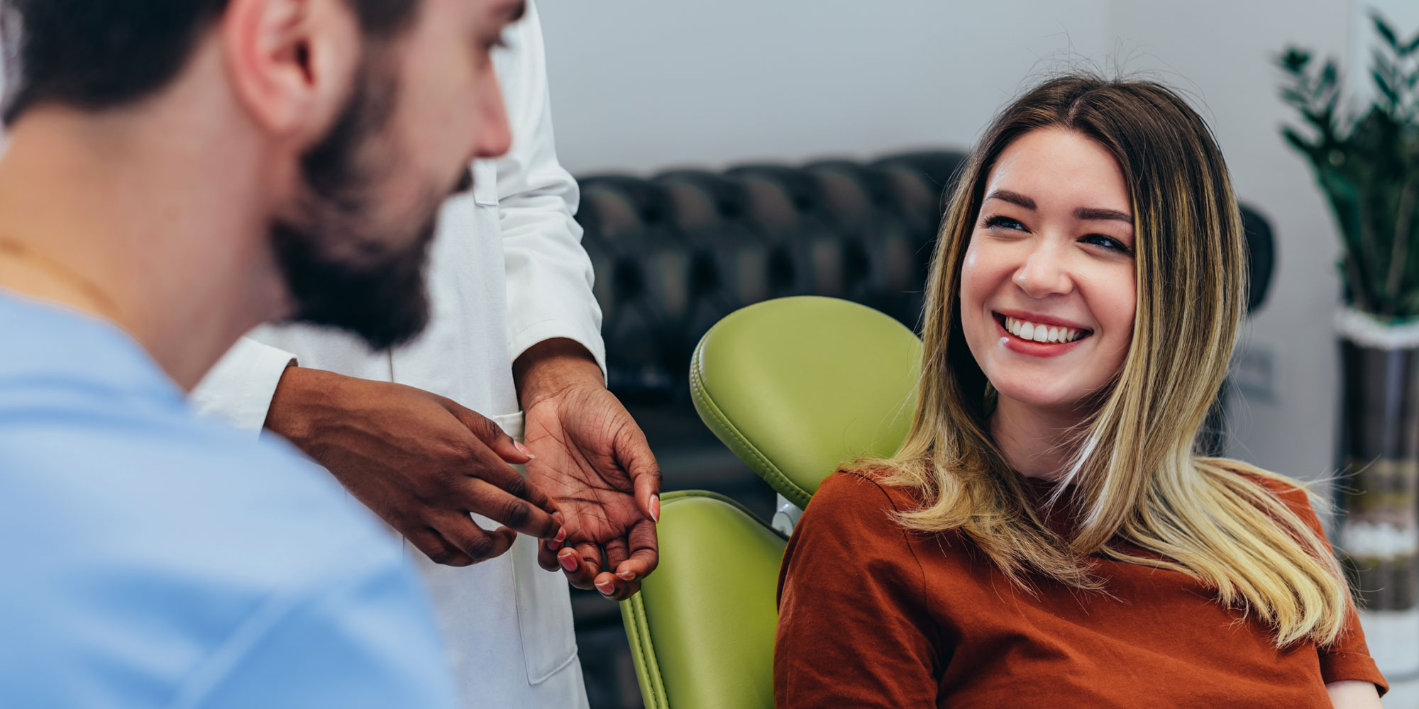 veneer patient discussing issues